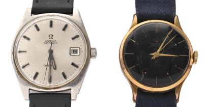 An Omega stainless steel self-winding gentleman's wristwatch, 35mm diam and a Smiths gold plated