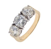 A diamond ring, with round brilliant cut diamonds, in 18ct gold, Convention marked, 7.2g, size N