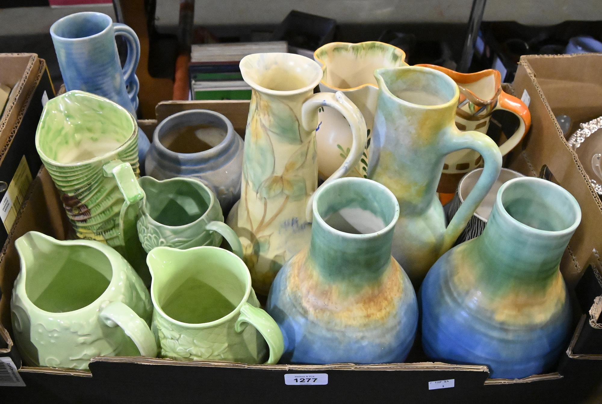 A quantity of Beswick, Denby and other mid-century pottery vases Good condition