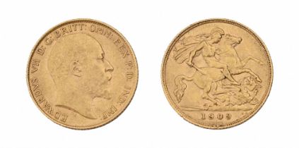 Gold coin. Half sovereign 1909