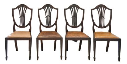 A set of eight Victorian mahogany dining chairs, on square tapering front legs with pierced