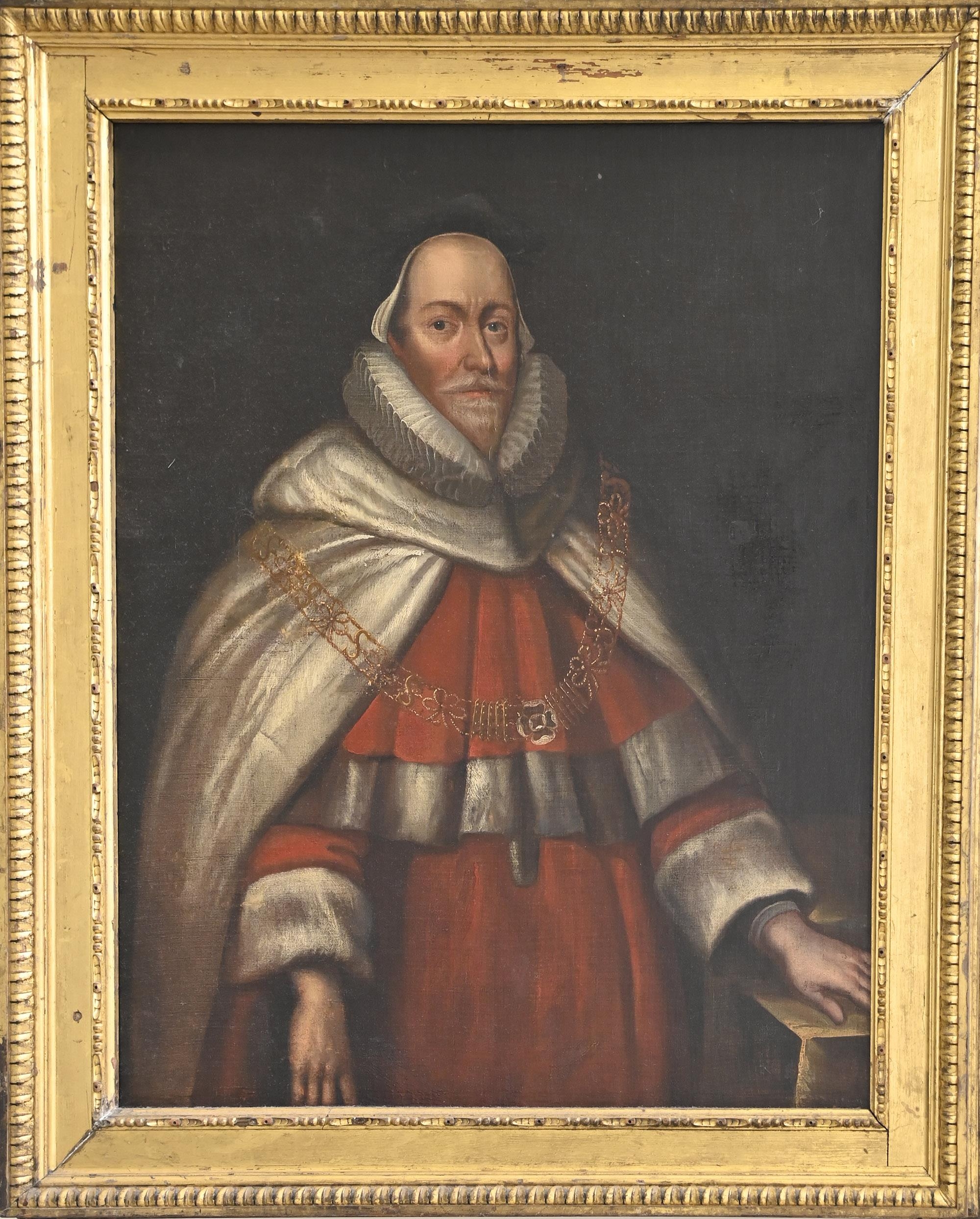 English School, 18th c - Portrait of Sir Edward Coke (1552-1634), Lord Chief Justice, oil on canvas, - Image 2 of 2