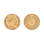 Gold coin. France 20 francs 1854