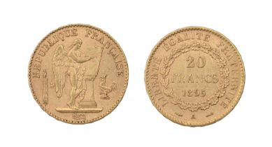 Gold coin. France 20 francs 1895