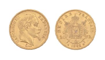 Gold coin. France 20 francs 1866