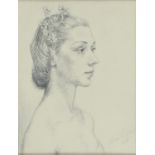 June Ryan (1925-2006) - Portrait of the Prima Ballerina Svetlana Beriosova, head and shoulders,