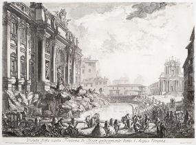 Italian Grand Tour. Giovanni Battista Piranesi (1720-1778) - Veduta della vasta Fontana di Trevi