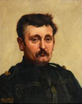 Agnes E. Walker (fl. 1884-1900) - Portrait of a Victorian Major, bust-length, wearing his army