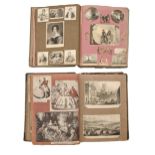 Two early Victorian scrap albums of engravings, including fashion plate cut-out and other figures,