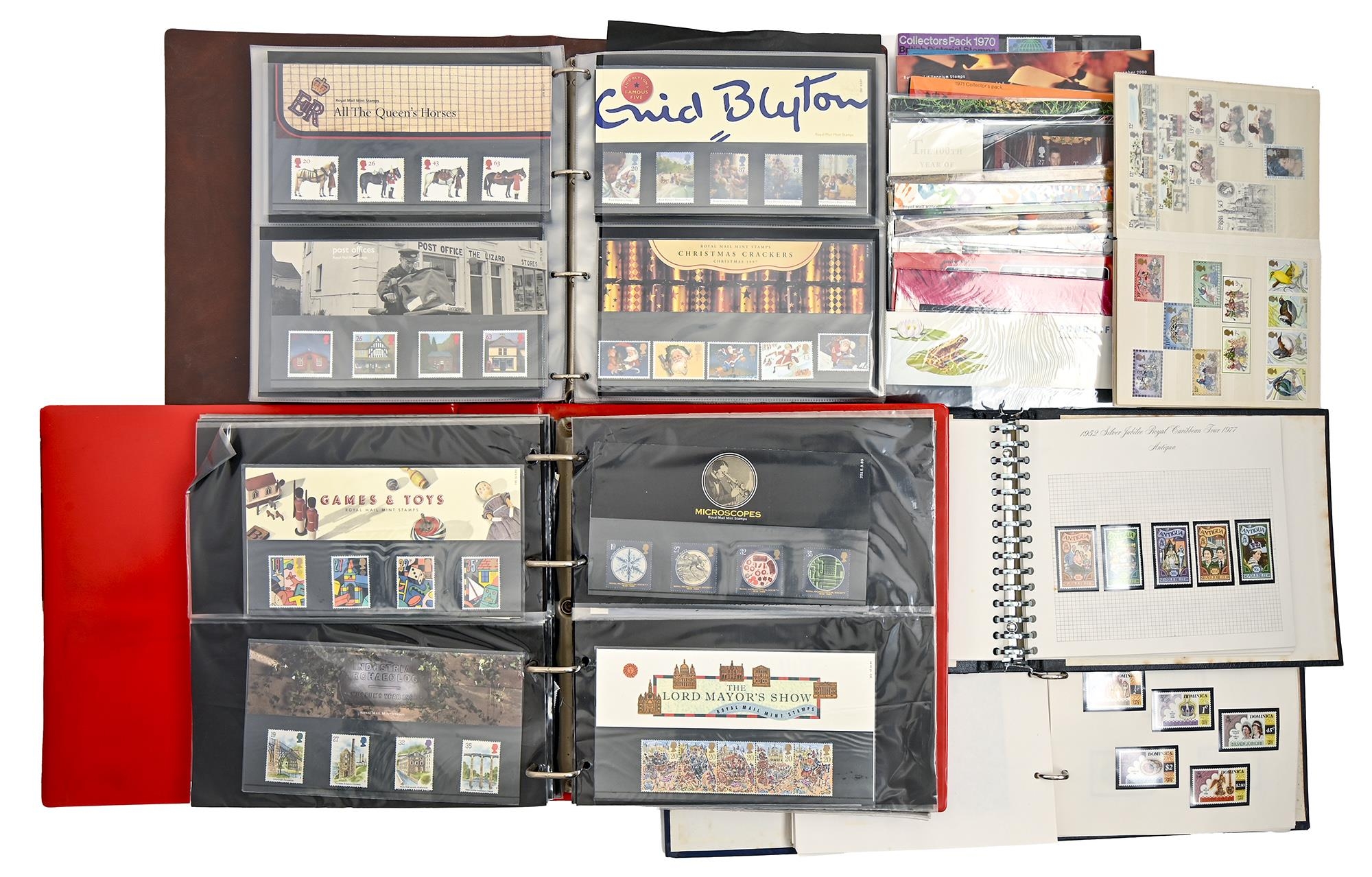 Postage stamps. An extensive collection of Great Britain presentation packs, two binders and two