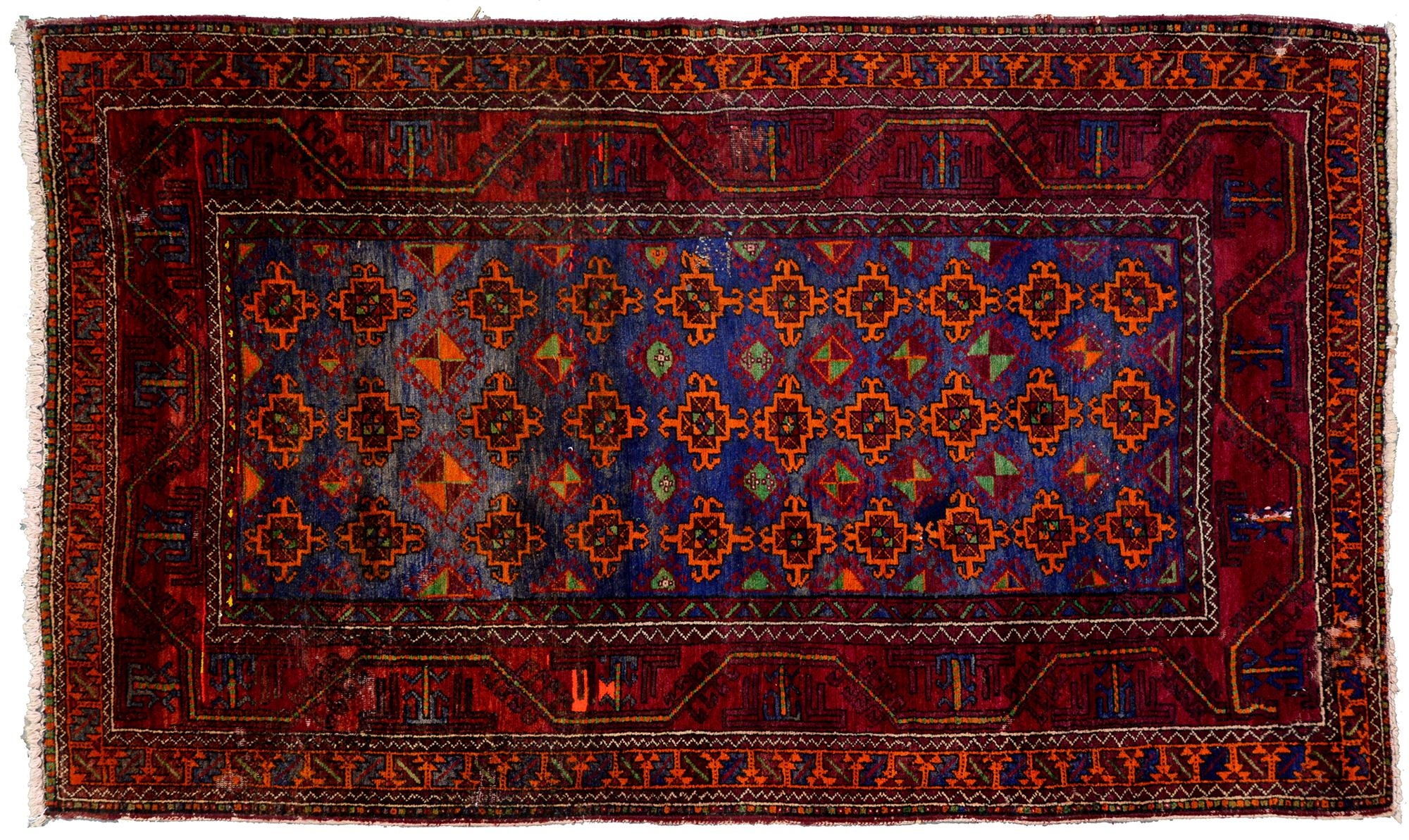 A Persian rug, 228 x 136cm and two runners, 294 x 102cm and smaller