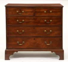 A Victorian mahogany chest of drawers,  on bracket feet, 106cm h; 110 x 55cm One brass handle