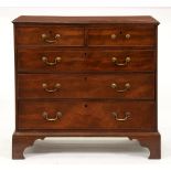 A Victorian mahogany chest of drawers,  on bracket feet, 106cm h; 110 x 55cm One brass handle