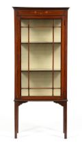 An inlaid mahogany china cabinet, early 20th c, 142cm h; 61 x 32cm Good condition
