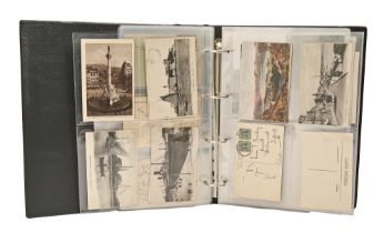 A collection of postcards of France, early 20th c and later, in modern binder