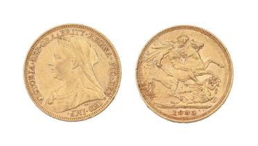 Gold coin. Sovereign 1895M