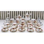 A Royal Albert Old Country Roses pattern tea and coffee service Good condition, first quality.