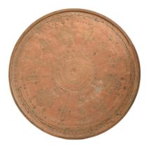 A copper table top, Egyptian or Syrian, c1900, 88cm diam