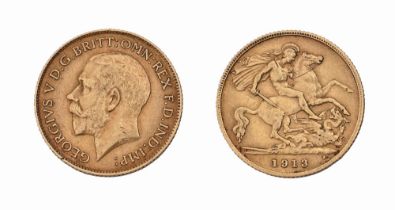 Gold coin. Half sovereign 1913