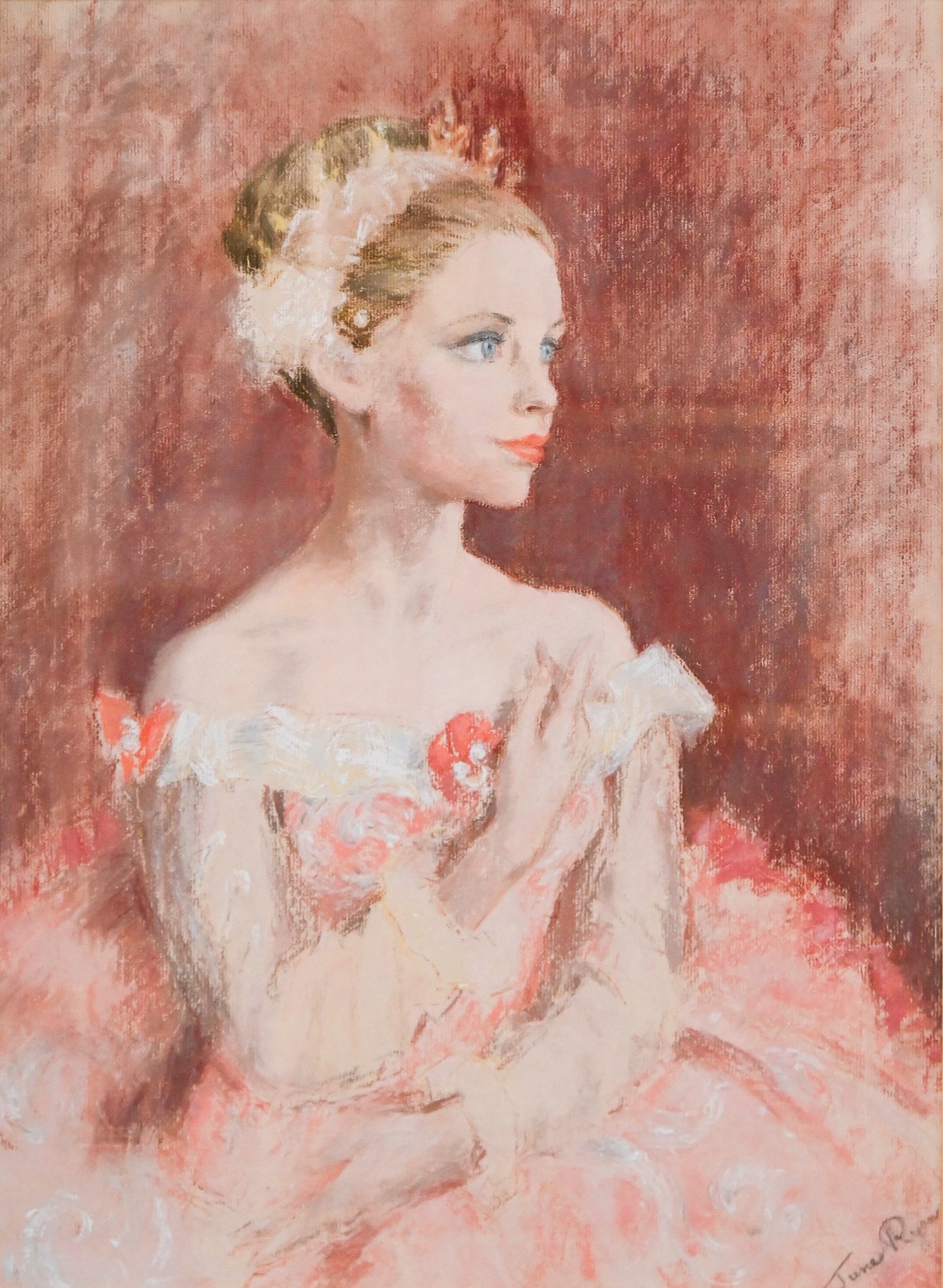 June Ryan (1925-2006) - Portrait of the Prima Ballerina Svetlana Beriosova, head and shoulders, - Image 4 of 9