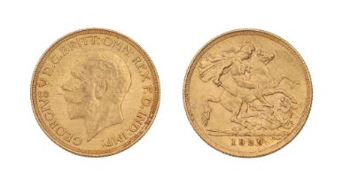 Gold coin. Sovereign 1929SA