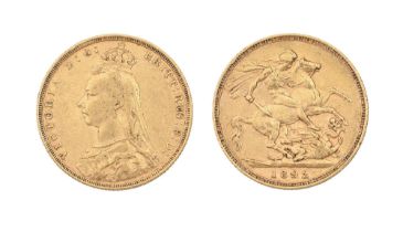 Gold coin. Sovereign 1892