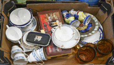 Miscellaneous ceramics, to include a pair of Staffordshire toby figural condiments