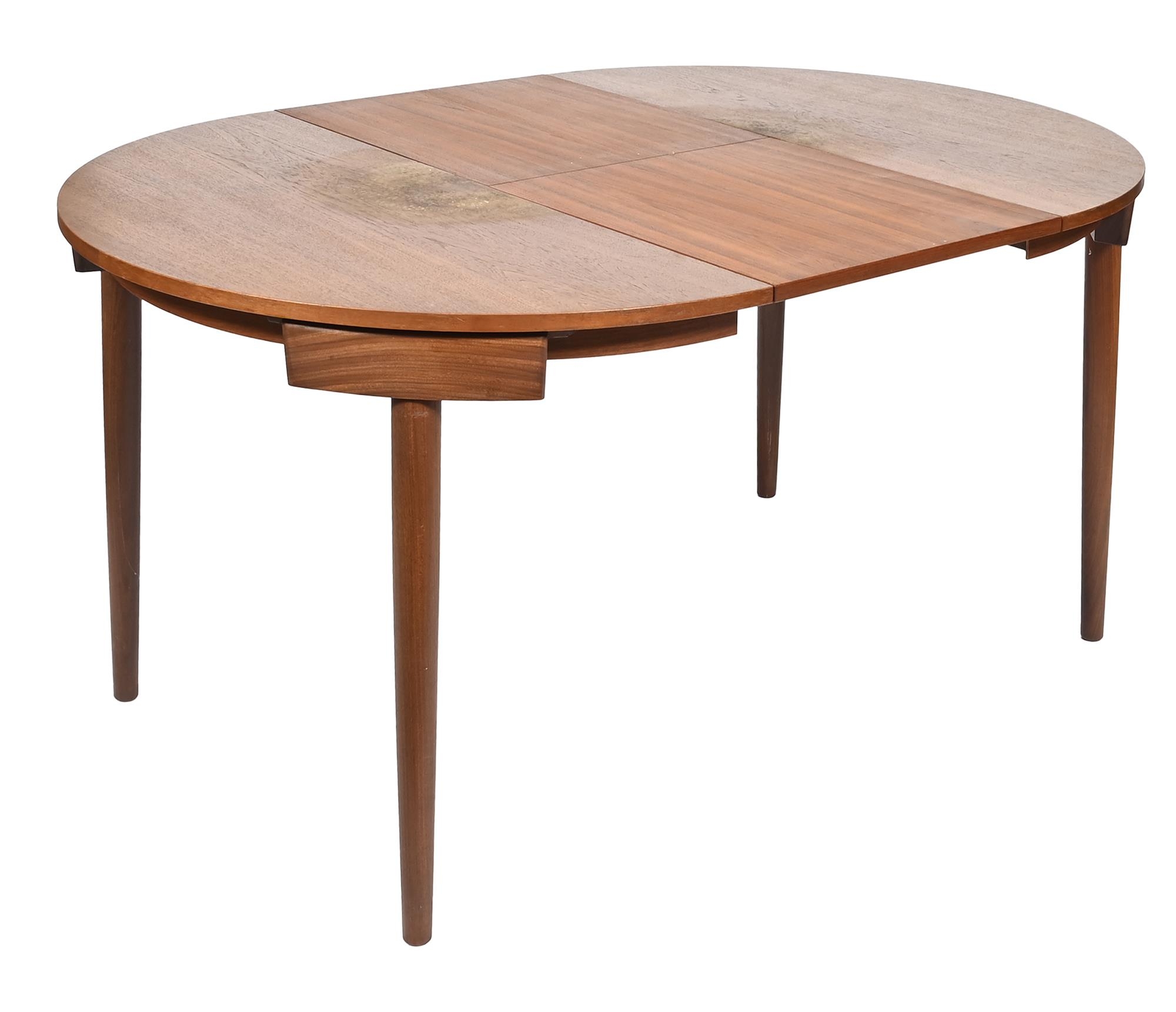 A Danish mid century teak extending dining table and set of four chairs,  chairs stamped Fren - Image 3 of 4