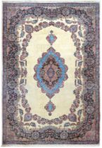 An Indian wool carpet of unusually large size, 20th c, 405 x 625cm Good condition