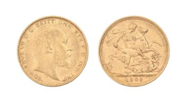 Gold coin. Sovereign 1909M