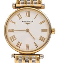 A Longines stainless steel and gold plated lady's wristwatch, Le Grande Classique, quartz