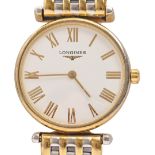 A Longines stainless steel and gold plated lady's wristwatch, Le Grande Classique, quartz