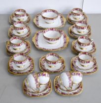A Royal Albert rose border tea service, printed mark Good condition save for some slight stacking
