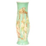 A Marcell Goldscheider / Myott & Son earthenware vase, 1939-1946, moulded in shallow relief with