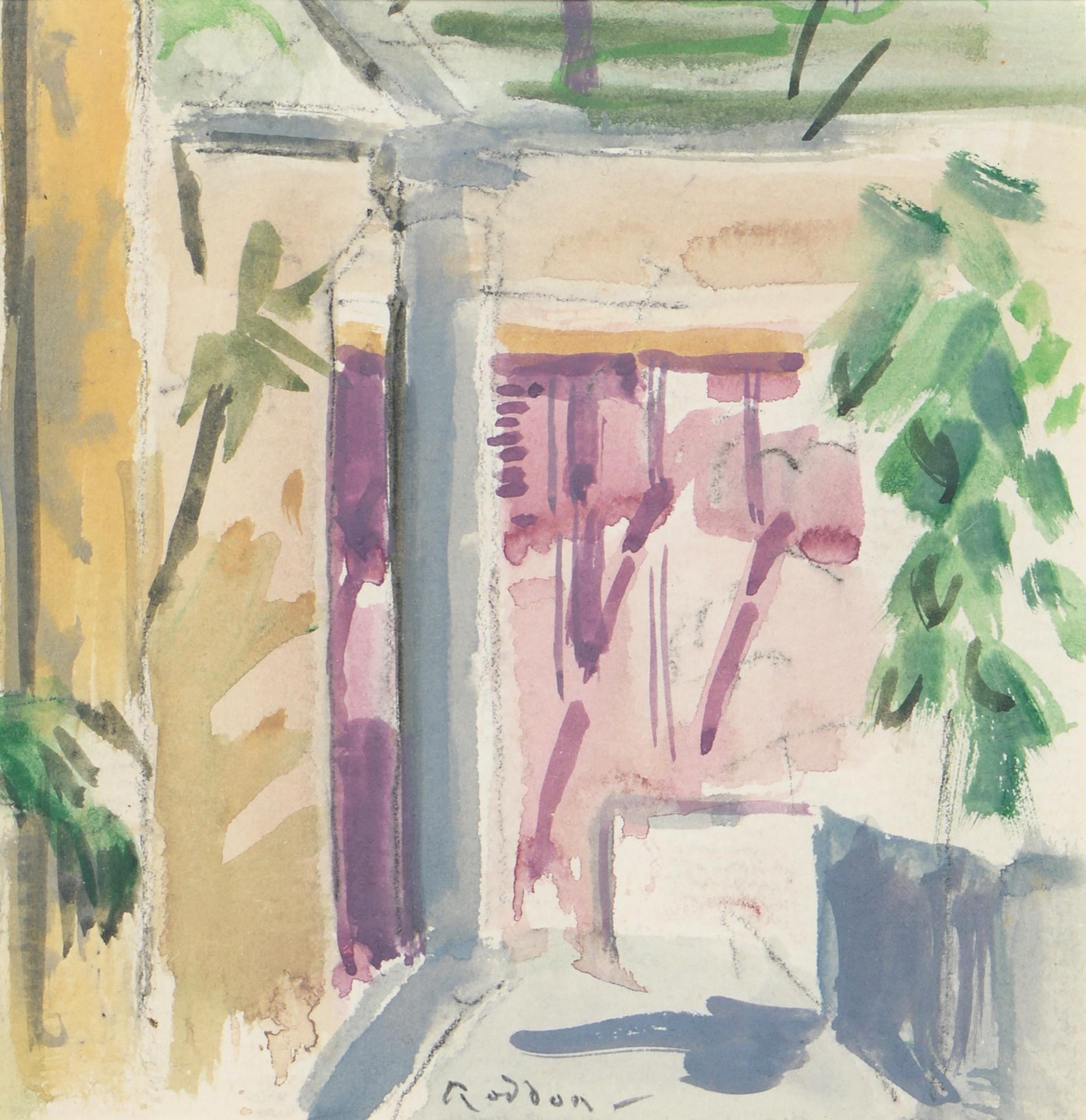 Guy Roddon (1920-2006) - Courtyard Garden, Menton, signed, titled label to verso, watercolour, 15 - Image 4 of 9