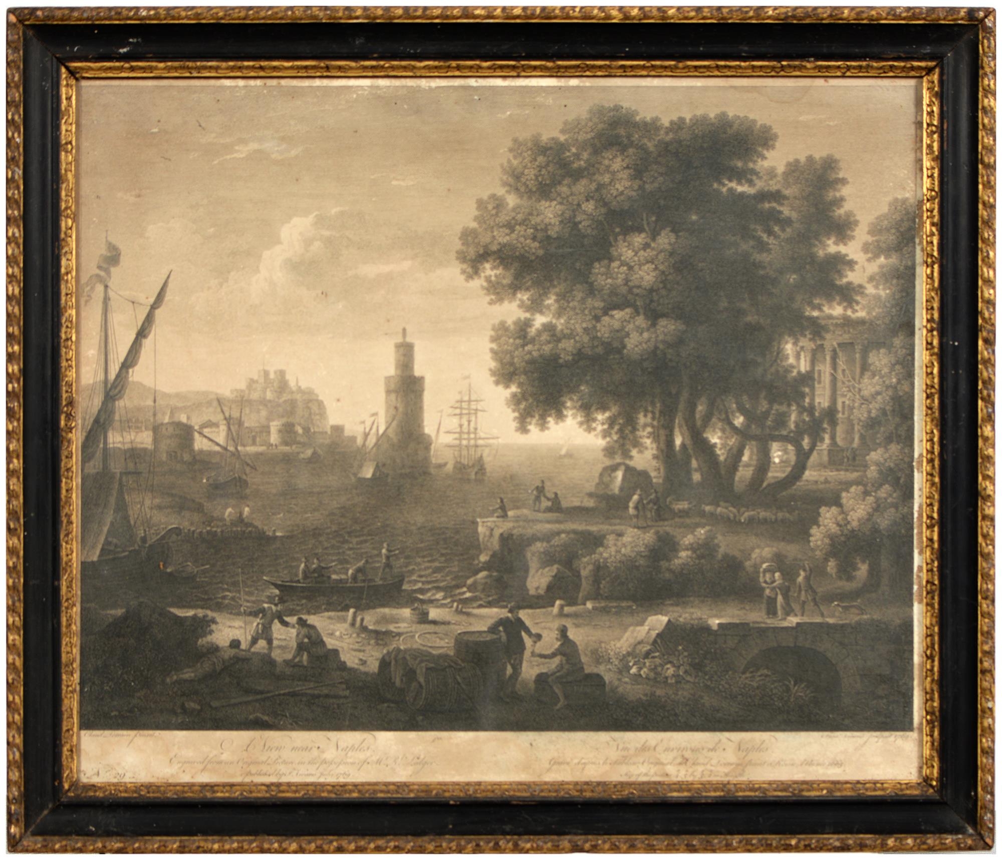 Old Master Print. François Vivares (1709-1780) after Claude Lorrain (1600-1682) - A View near - Image 2 of 3