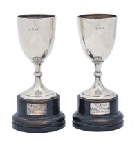 A George V silver trophy cup, 13cm h, marks rubbed, Birmingham and another, Birmingham 1906, 8ozs (