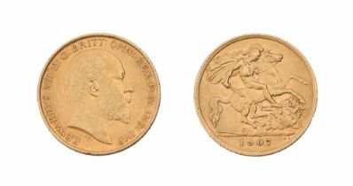 Gold coin. Half sovereign 1907