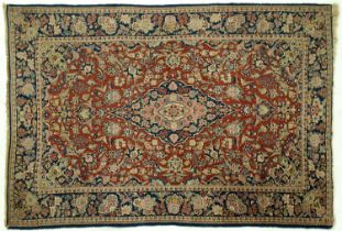 An antique Turkbaf rug, early 20th c, 130 x 210cm Fair - good condition