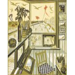 Richard Bawden (b. 1936) - Aldeburgh from the Lookout Tower, signed, titled and numbered 10/85 in