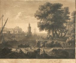 Old Master Print. François Vivares (1709-1780) after Claude Lorrain (1600-1682) - A View near