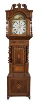 A Victorian inlaid mahogany and walnut eight day longcase clock,  the painted dial inscribed G Smith