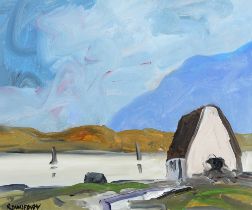 Irish School, 20th c - Landscape, indistinctly inscribed, attributed to Paul Henry to verso, oil