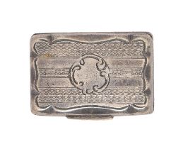 A Victorian silver vinaigrette, engine turned, engraved grille, 23mm l, by Frederick Marson,