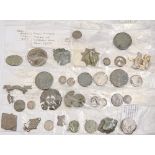 Metal detector finds, including Yorkshire Miner's Association badges Aldwarke and Nunnery, other