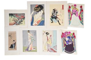 A folio of Japanese woodblock prints, 20th/21st, after various Edo masters, including Eisho and