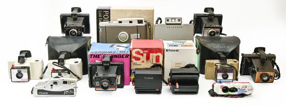 A collection of Polaroid cameras, various models, several cased / boxed (12)