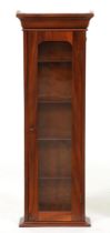A mahogany wall hanging cabinet, 20th c, with glazed door, 85cm h; 10.5 x 29cm Good condition