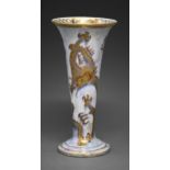 A Wedgwood Dragon Lustre trumpet vase, designed by Daisy Makeig Jones, c1920, 24.5cm h, printed vase