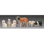 A Beswick Beatrix Potter figure of Pigling Bland, a pair of spaniels and four other animals, various